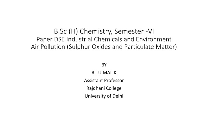 b sc h chemistry semester vi paper dse industrial