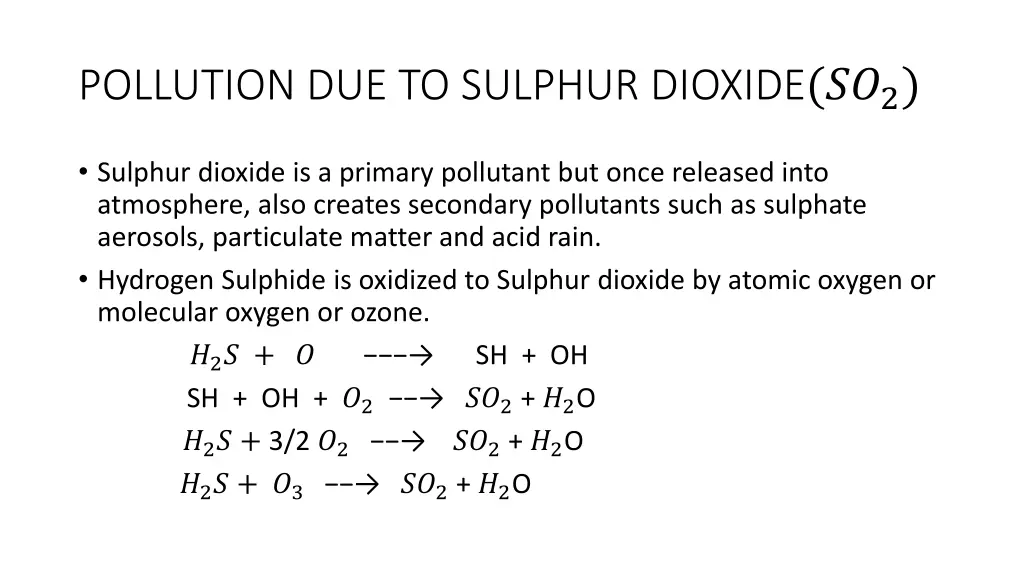 pollution due to sulphur dioxide 2