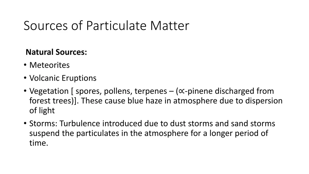 sources of particulate matter