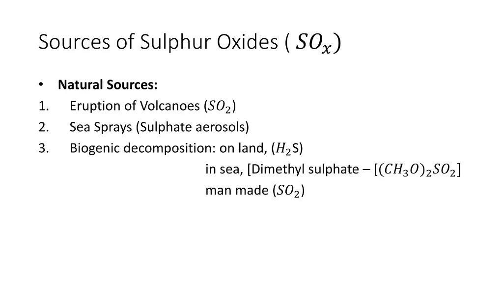 sources of sulphur oxides