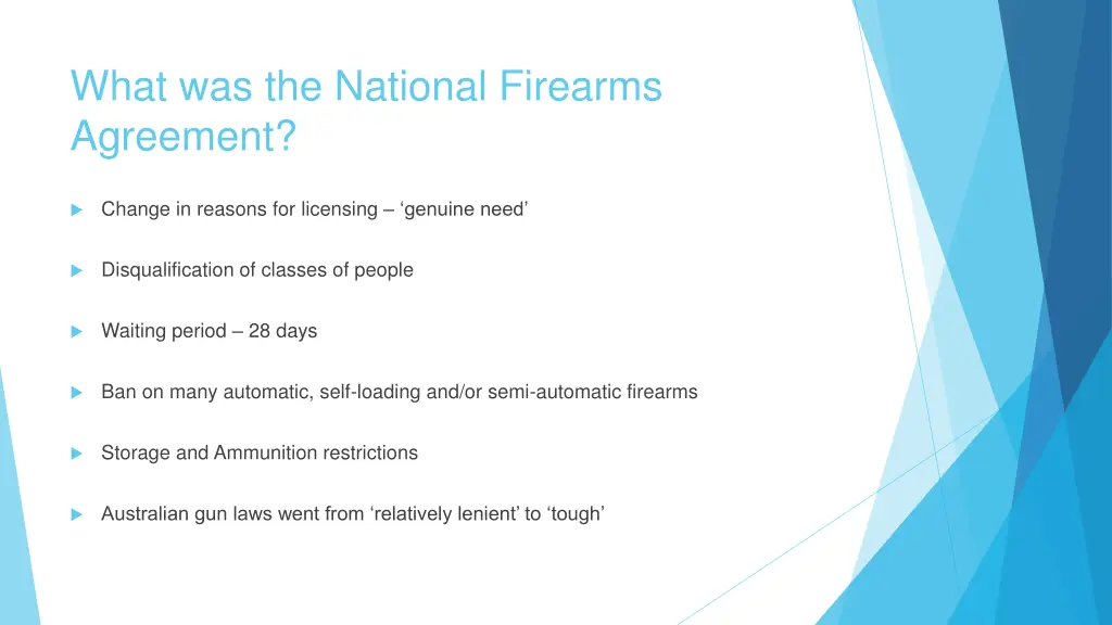 what was the national firearms agreement