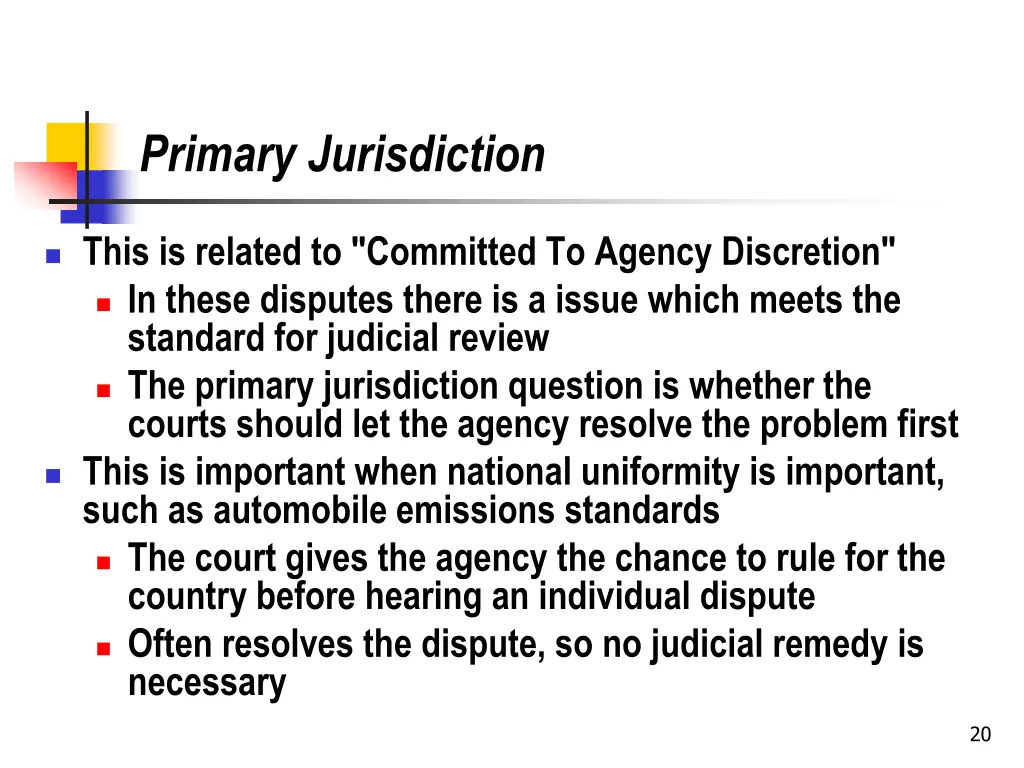 primary jurisdiction