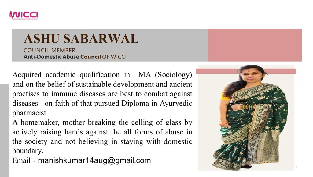 ashu sabarwal council member anti domestic abuse