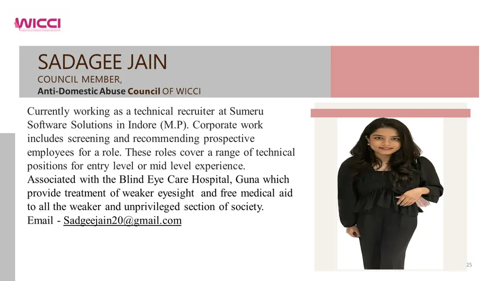 sadagee jain council member anti domestic abuse