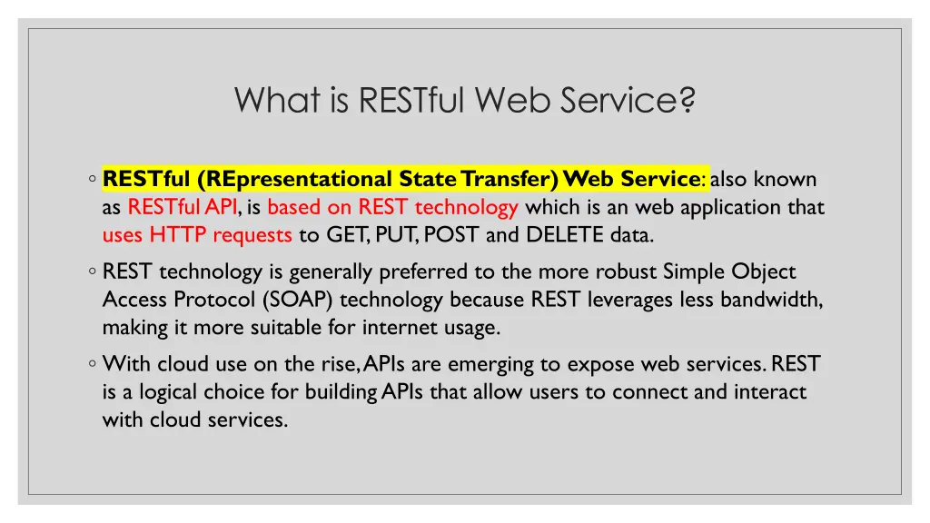 what is restful web service
