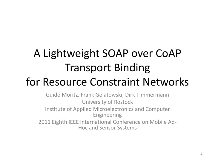 a lightweight soap over coap transport binding