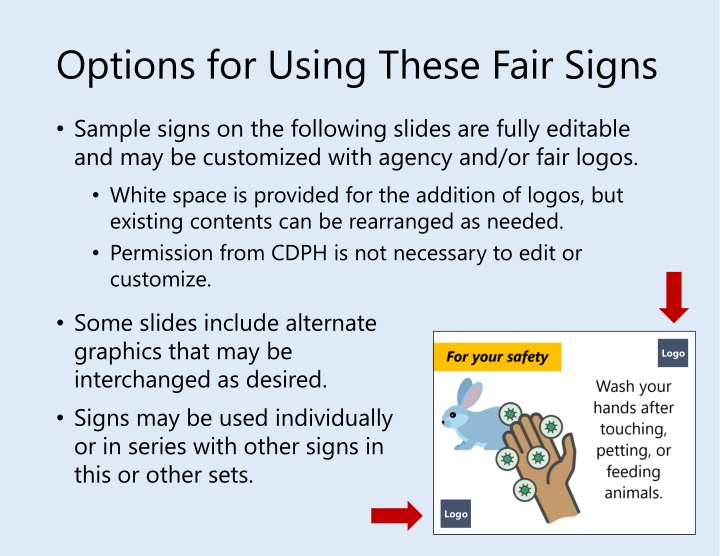 options for using these fair signs