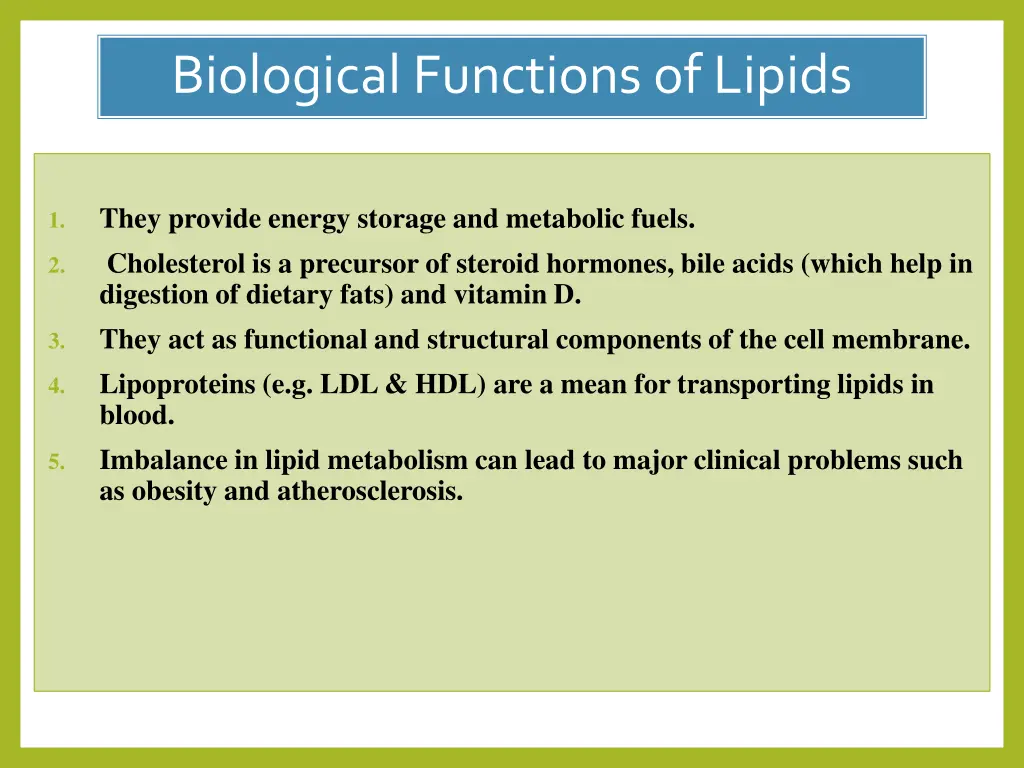biological functions of lipids