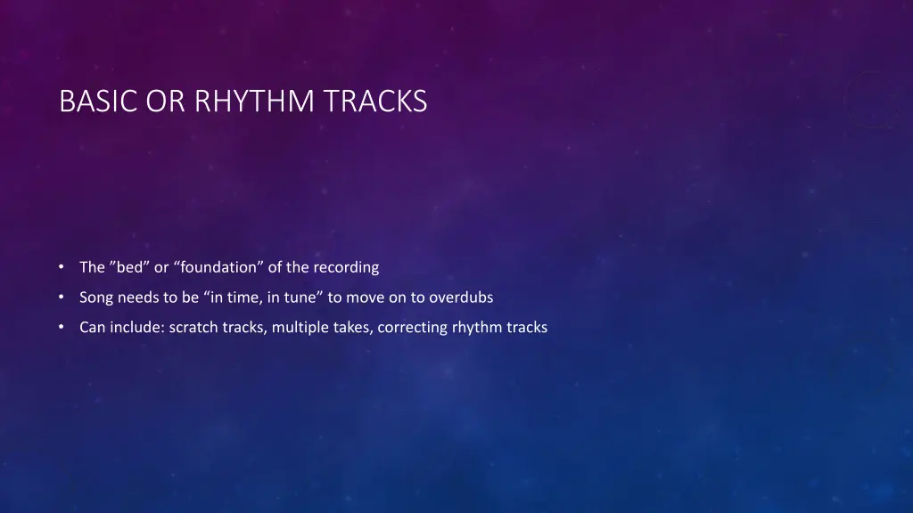 basic or rhythm tracks