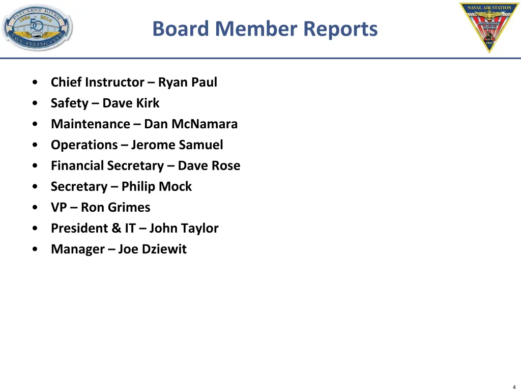 board member reports