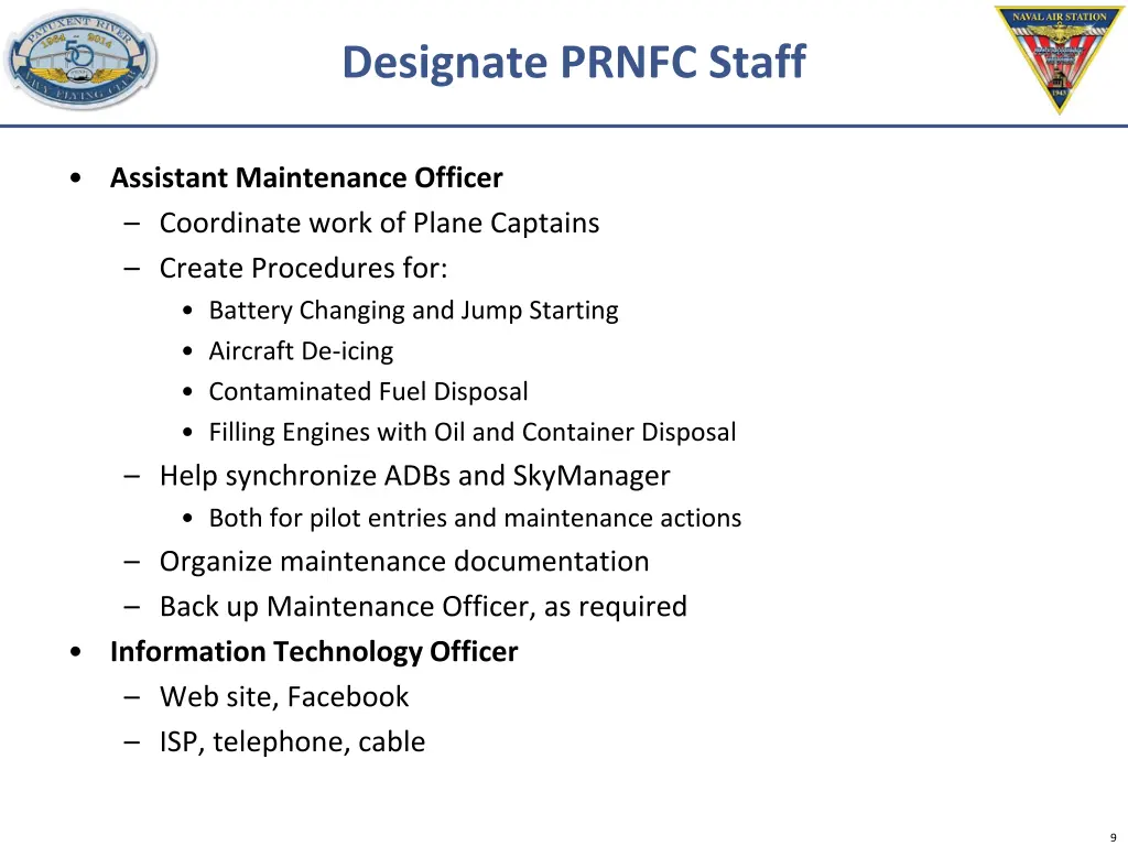 designate prnfc staff