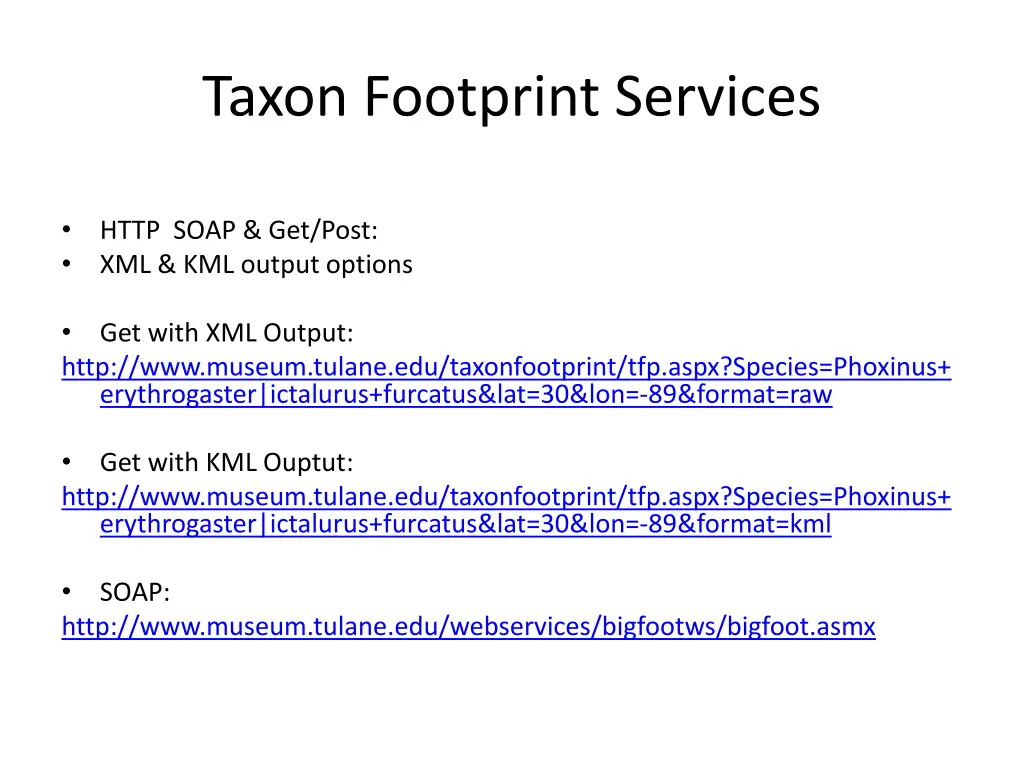 taxon footprint services
