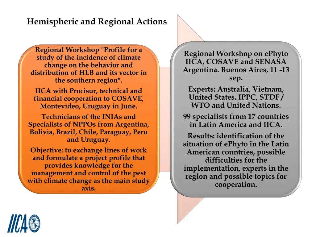hemispheric and regional actions