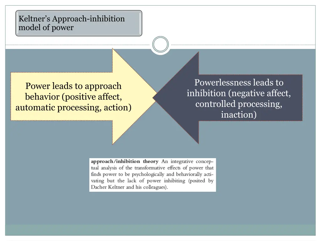 keltner s approach inhibition model of power