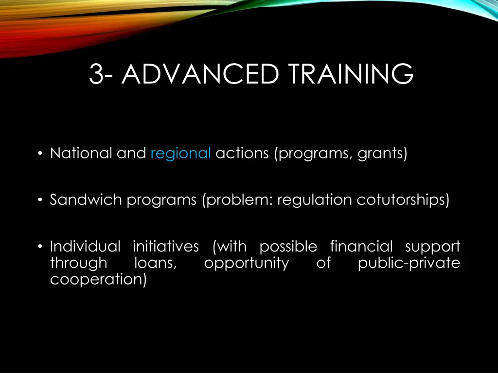 3 advanced training
