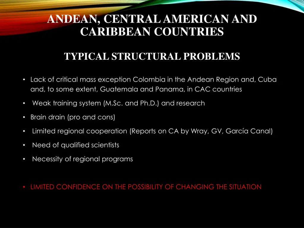 andean central american and caribbean countries