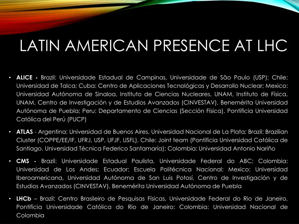 latin american presence at lhc