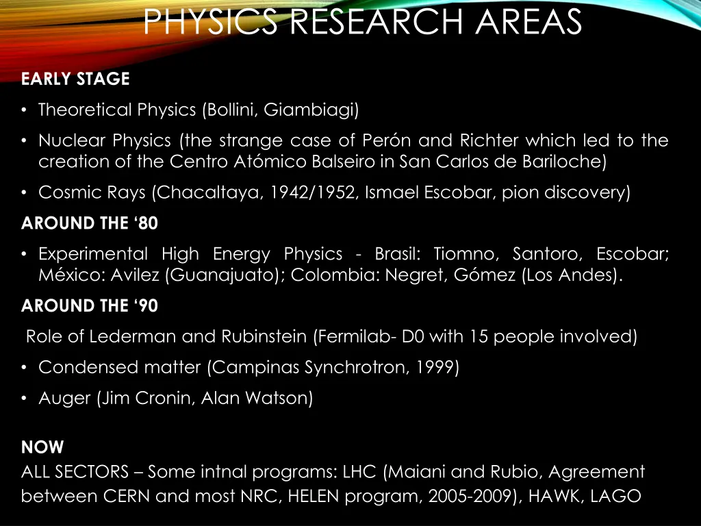 physics research areas