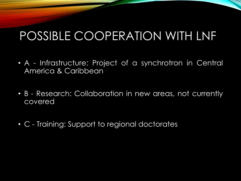 possible cooperation with lnf