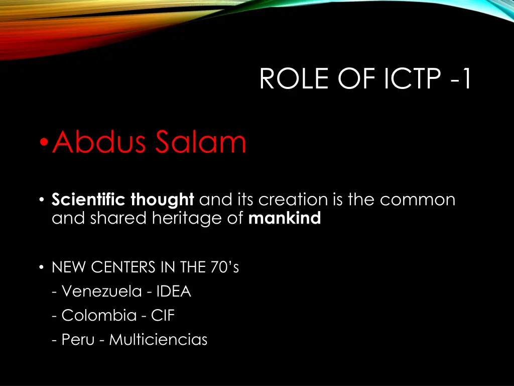role of ictp 1