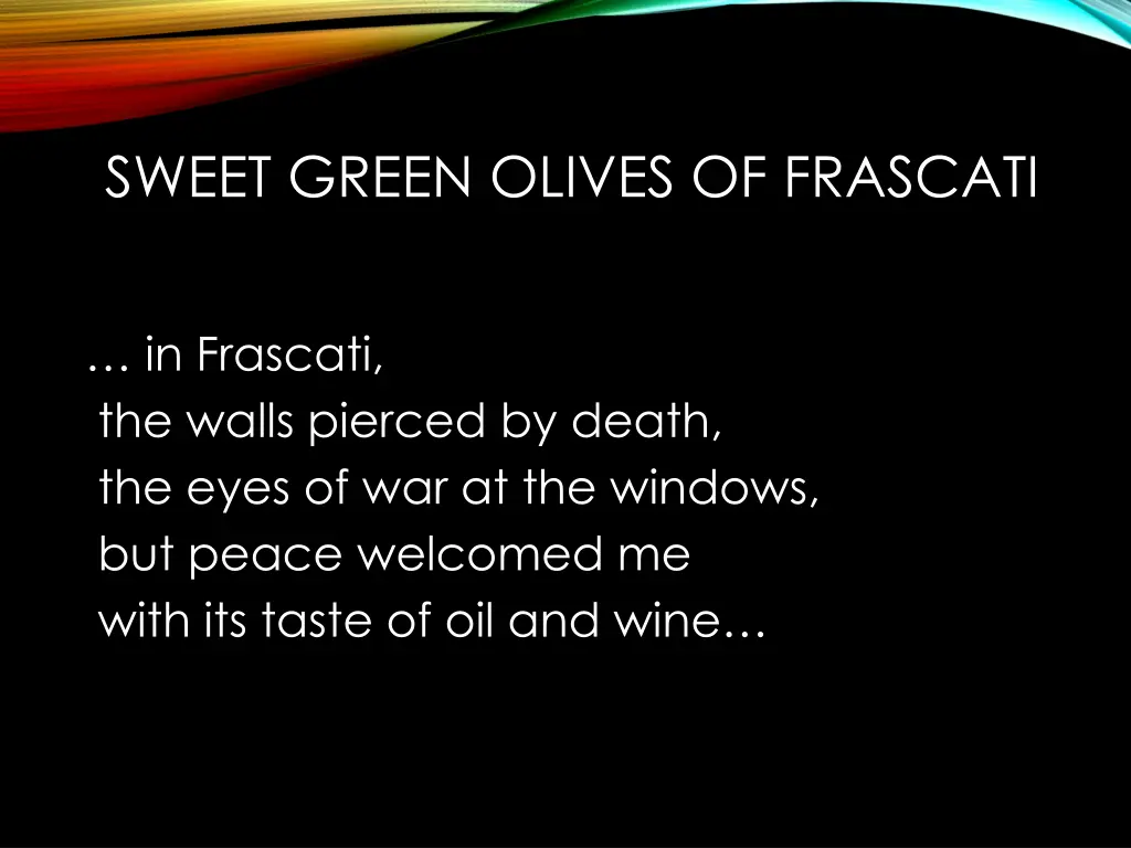 sweet green olives of frascati