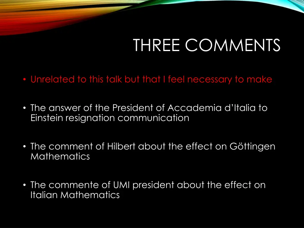 three comments