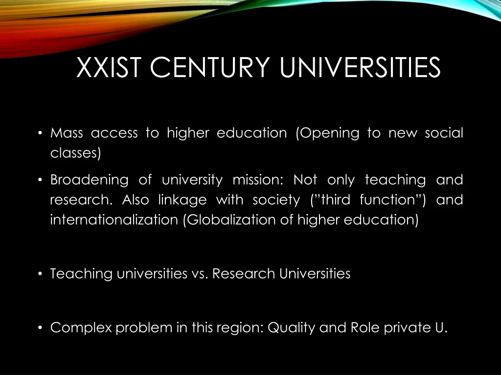 xxist century universities
