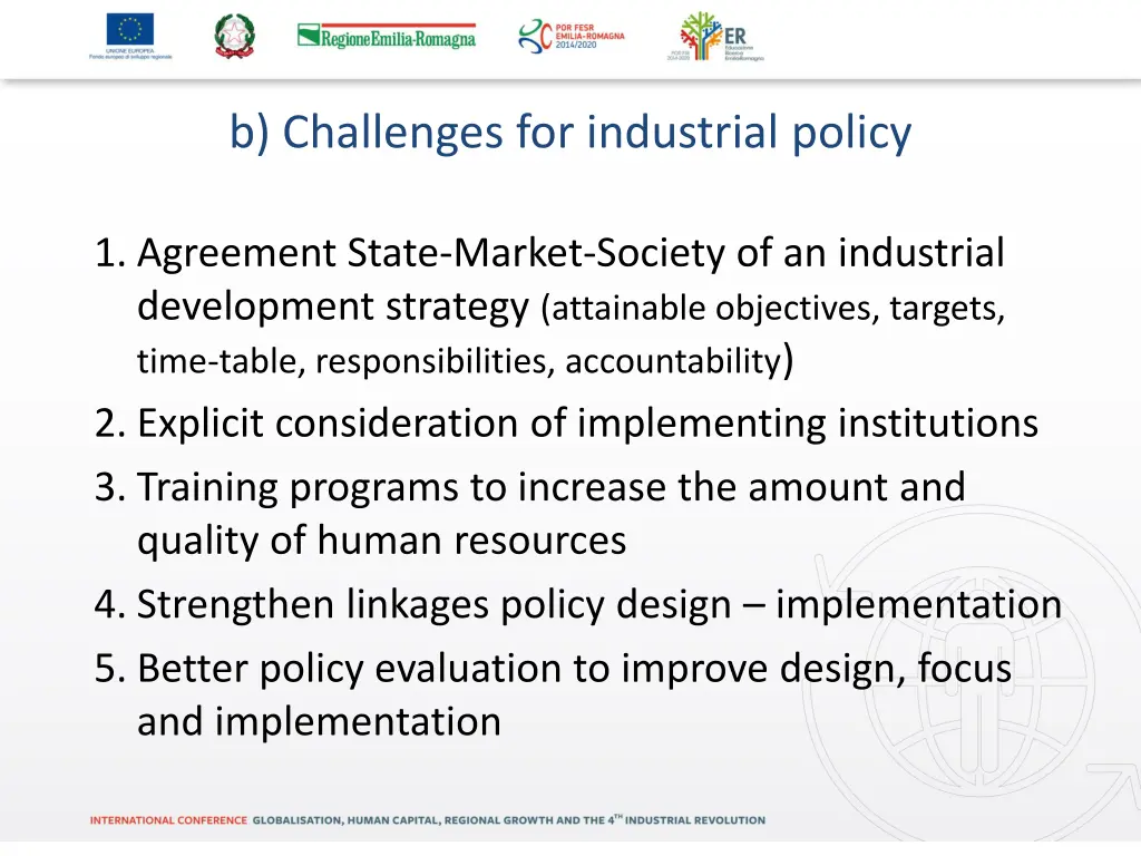 b challenges for industrial policy