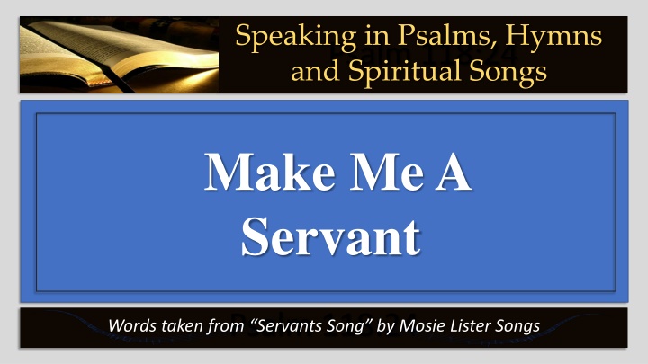 speaking in psalms hymns