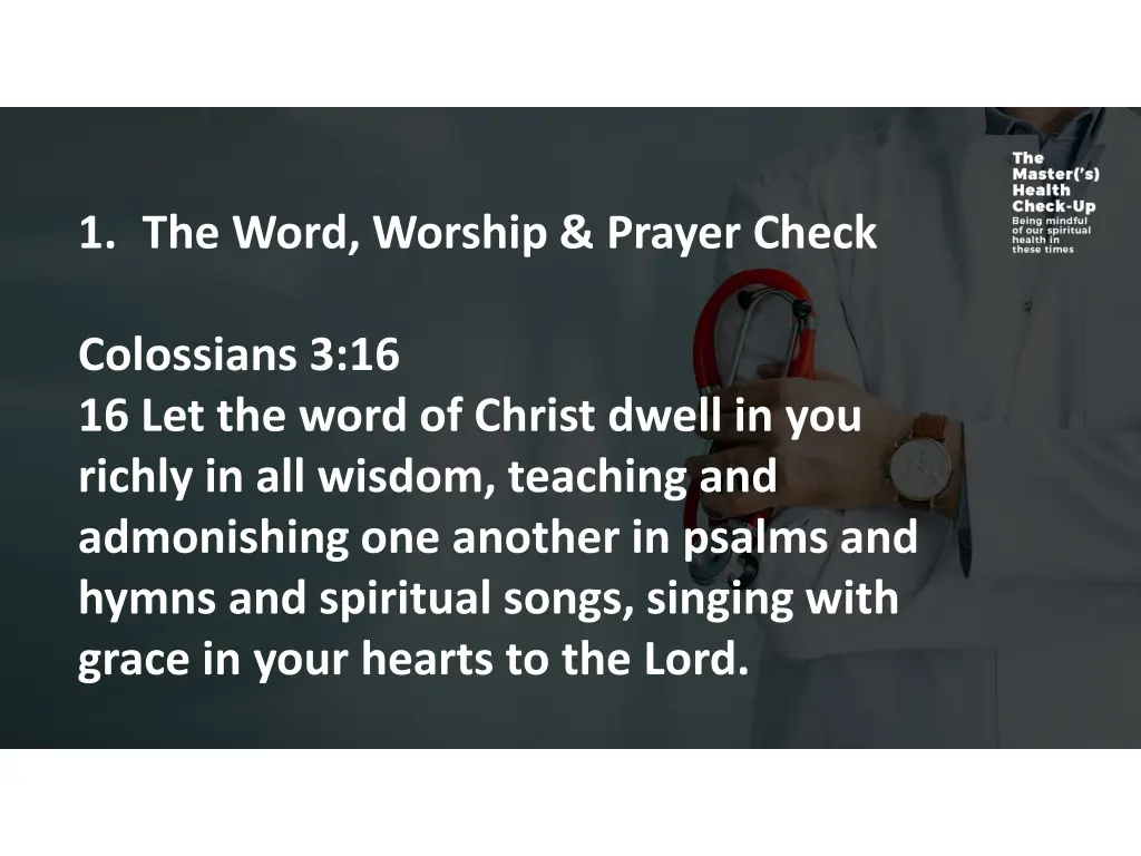 1 the word worship prayer check 1