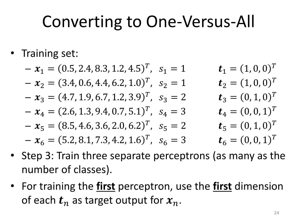 converting to one versus all 4