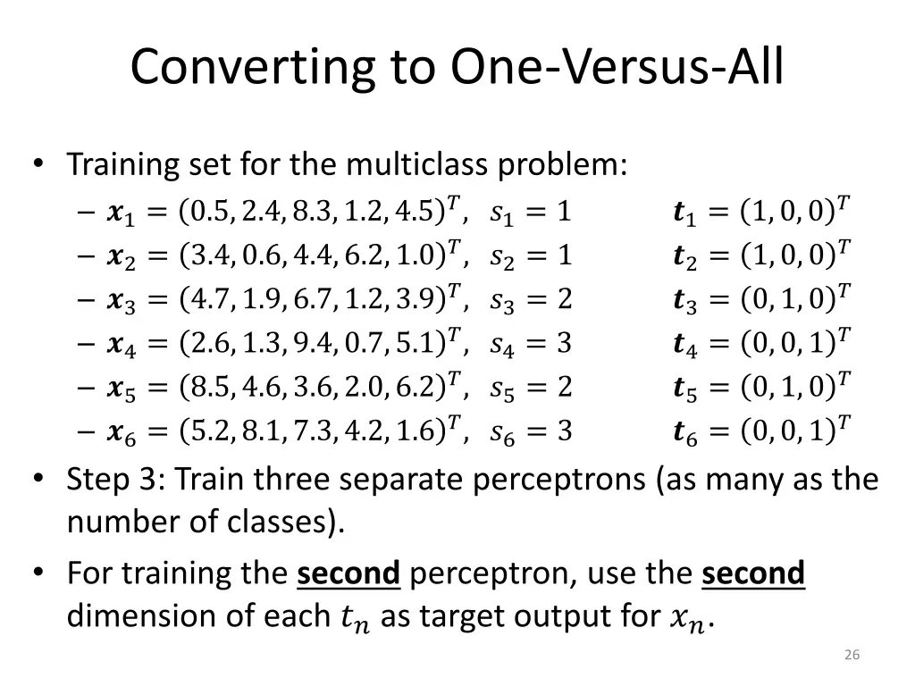 converting to one versus all 5