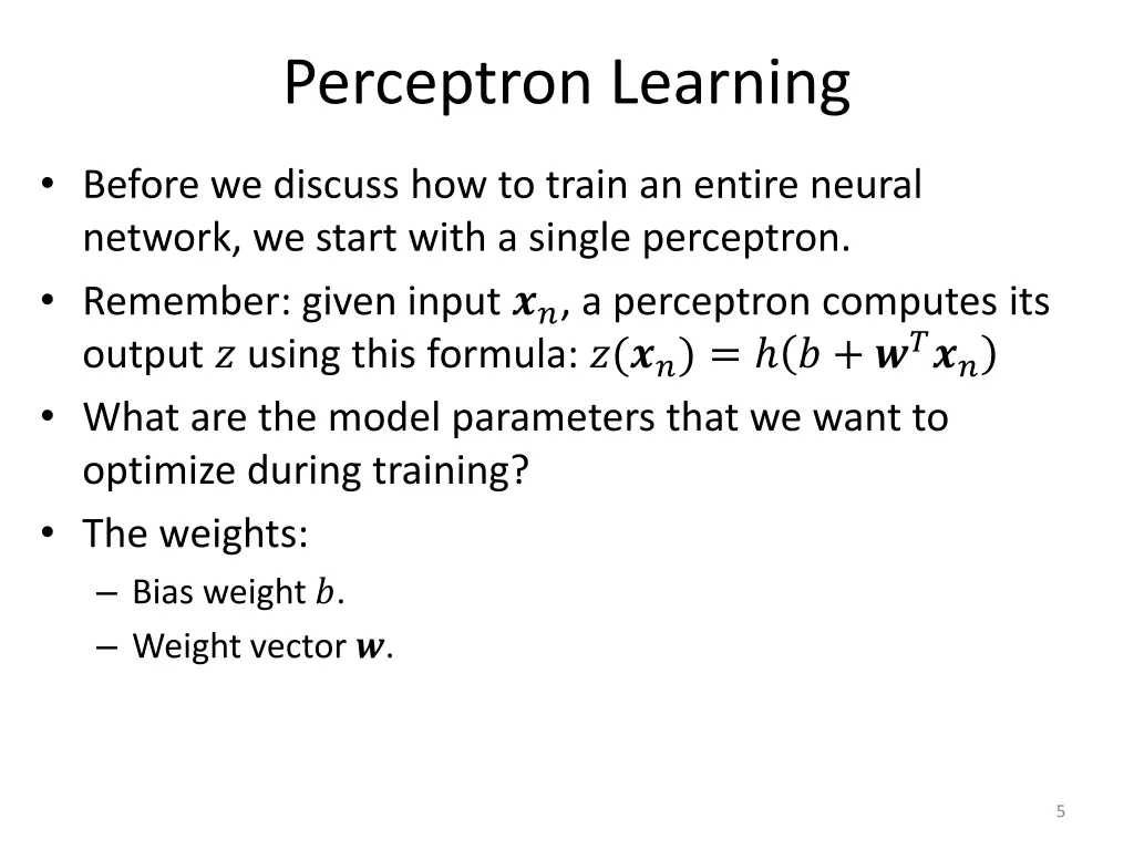 perceptron learning 1