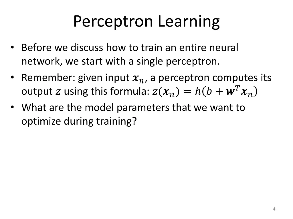 perceptron learning