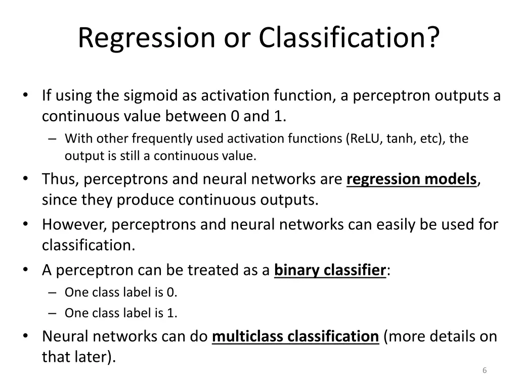 regression or classification