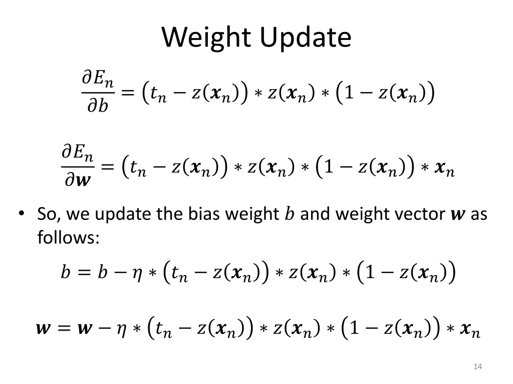 weight update