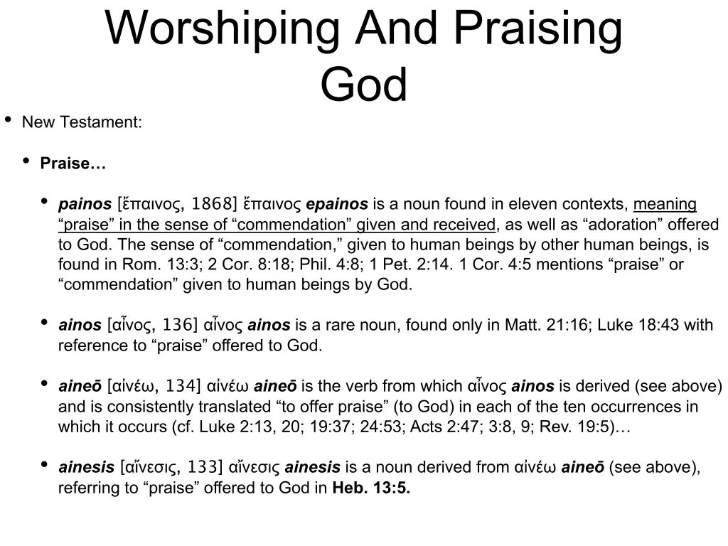 worshiping and praising god new testament 1