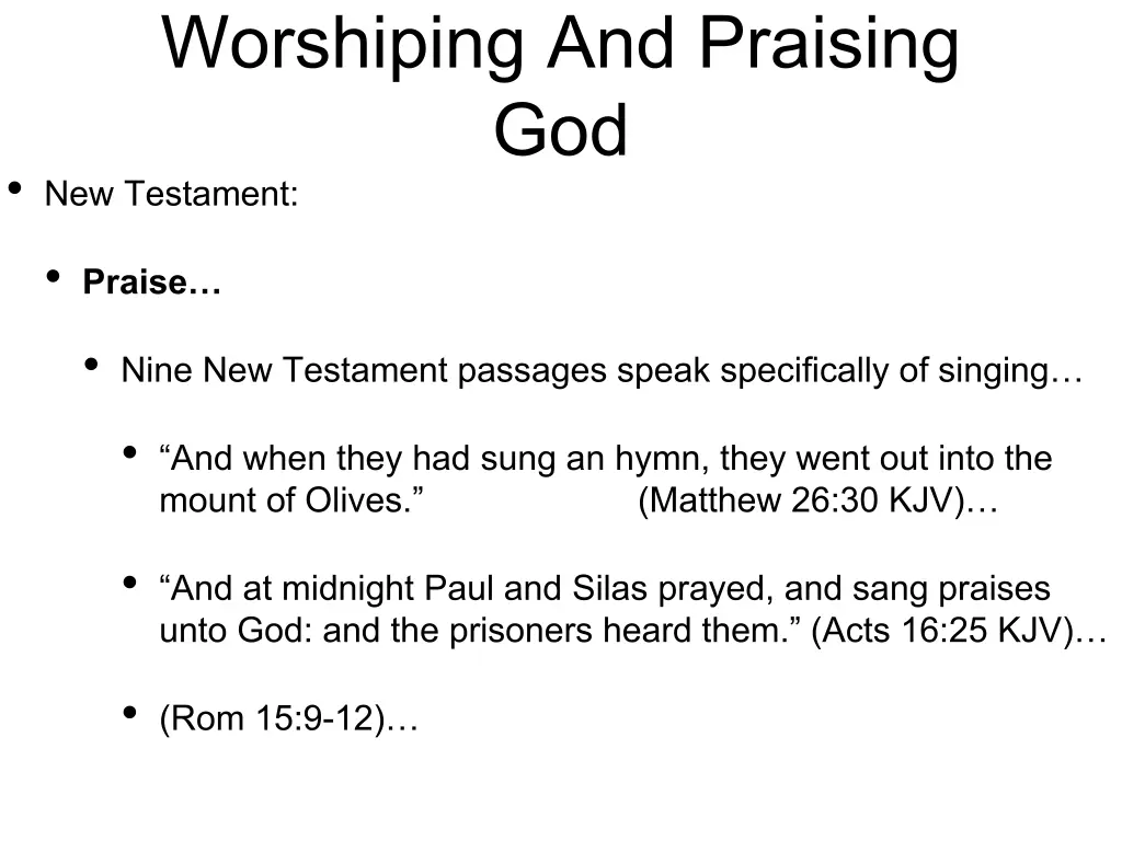 worshiping and praising god new testament 2