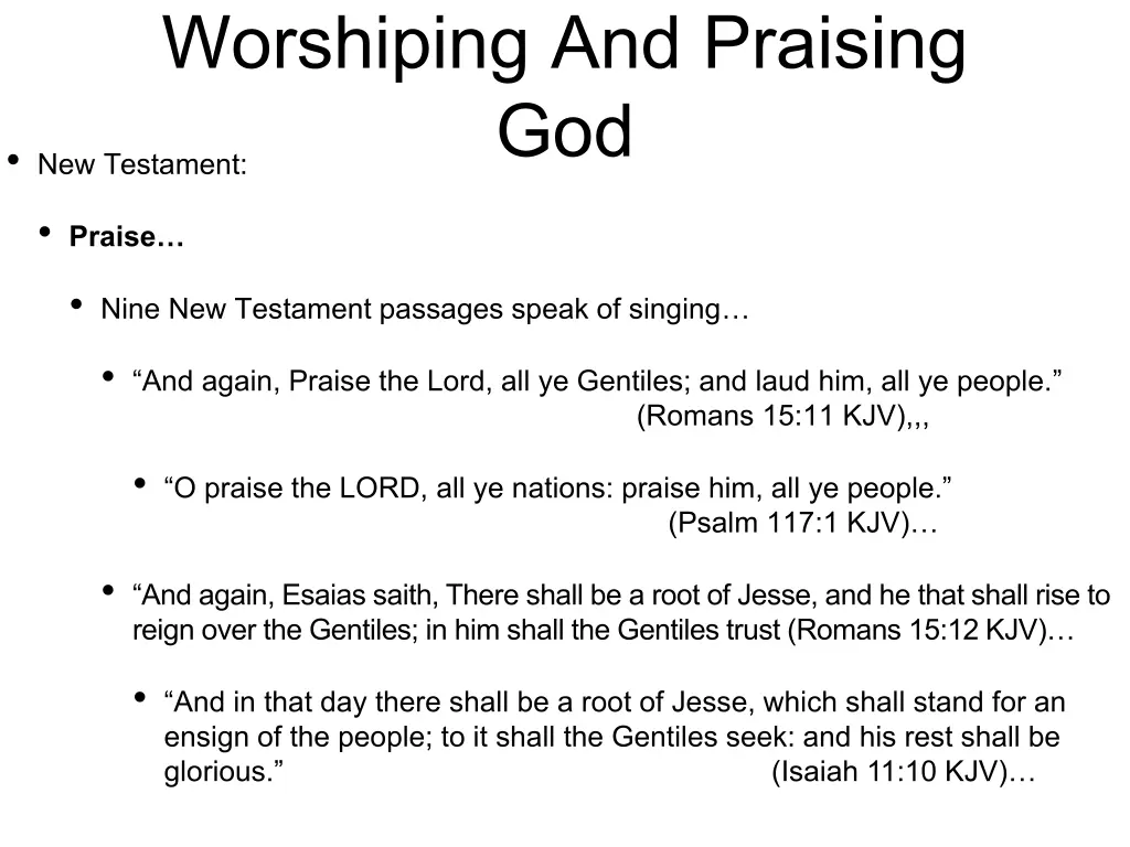 worshiping and praising god new testament 5
