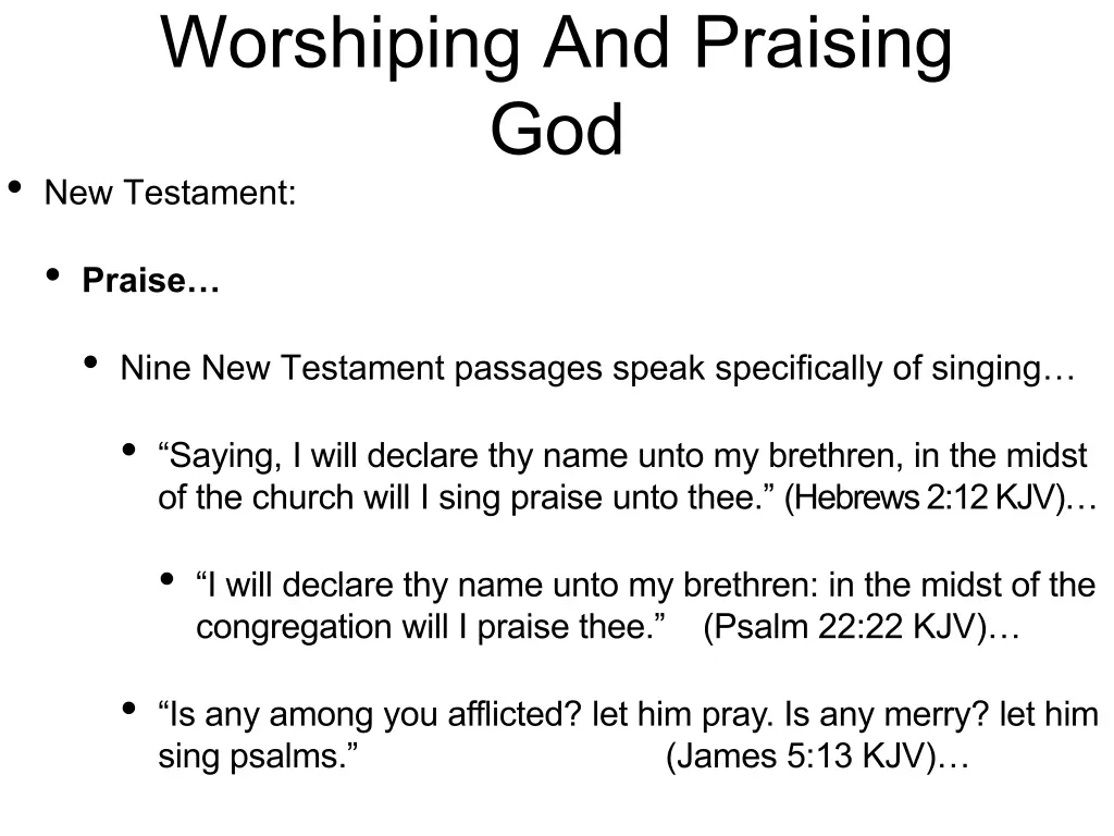 worshiping and praising god new testament 7