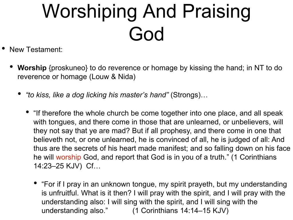 worshiping and praising god new testament