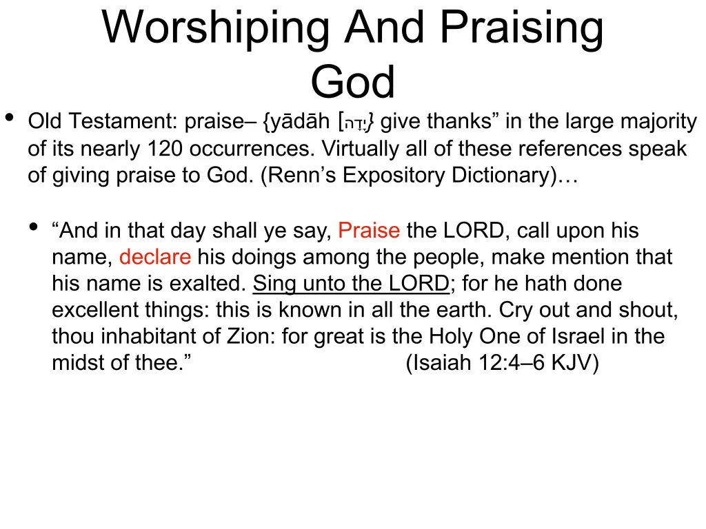 worshiping and praising god old testament praise
