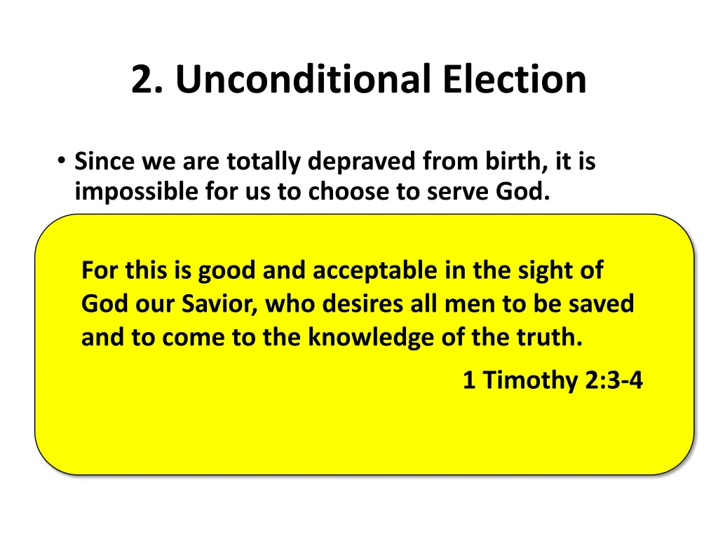 2 unconditional election 2