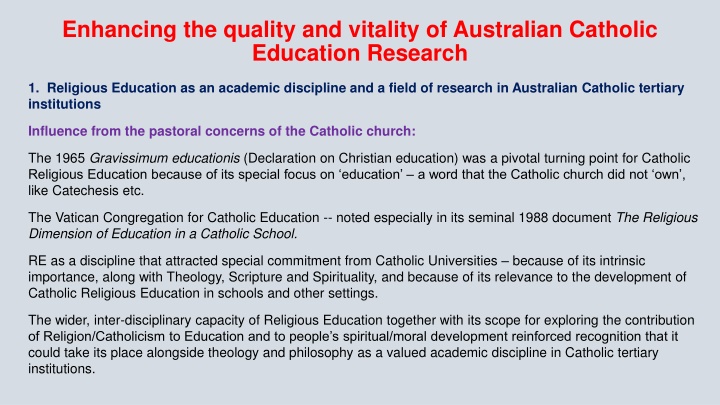 enhancing the quality and vitality of australian