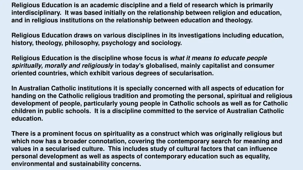 religious education is an academic discipline