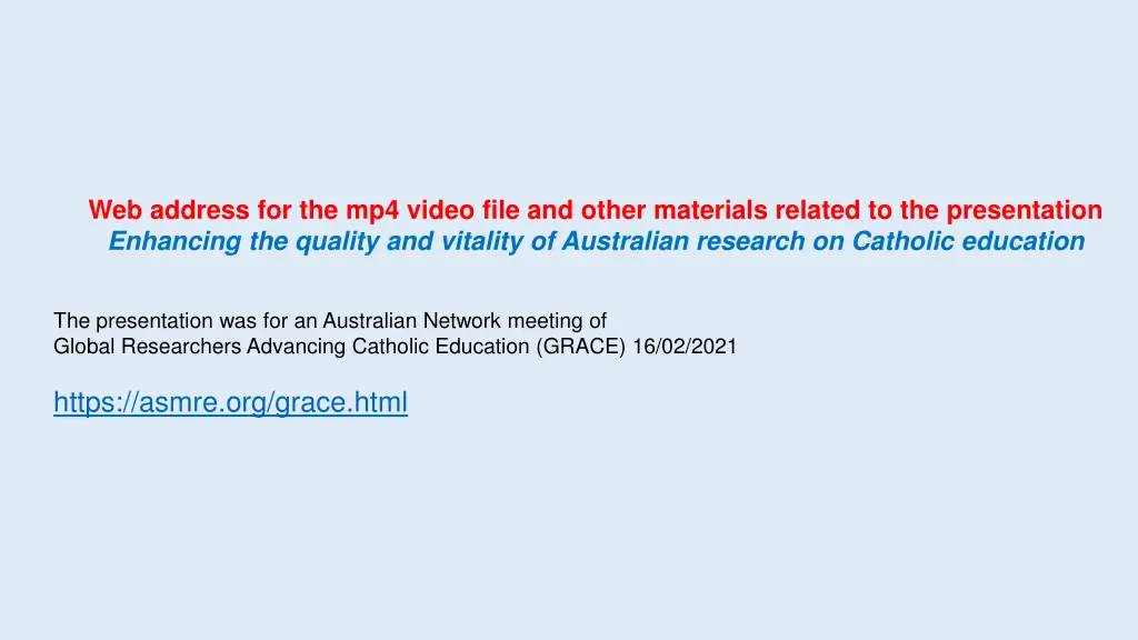 web address for the mp4 video file and other