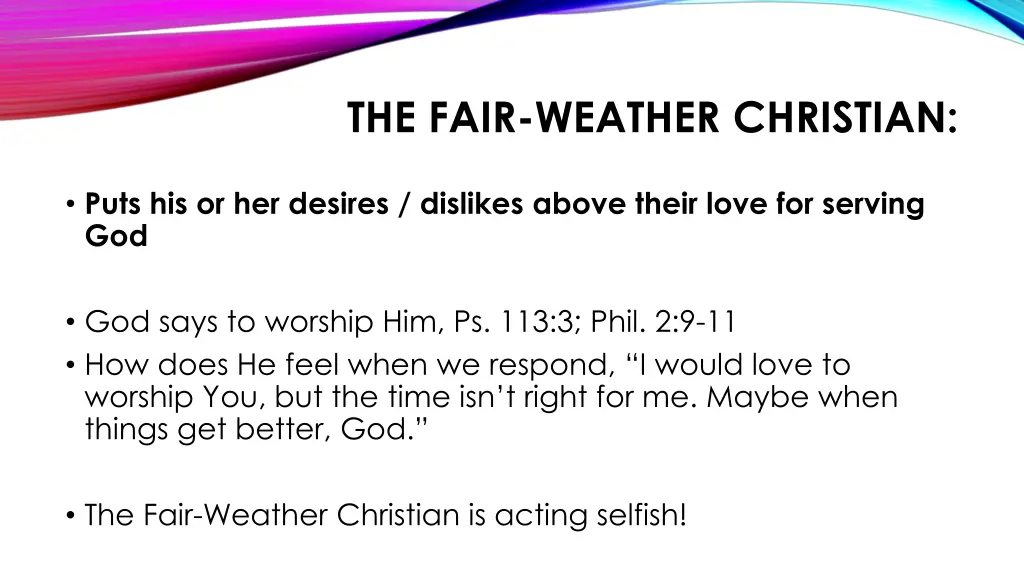 the fair weather christian 1