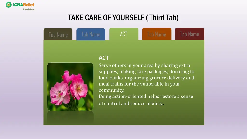 take care of yourself third tab