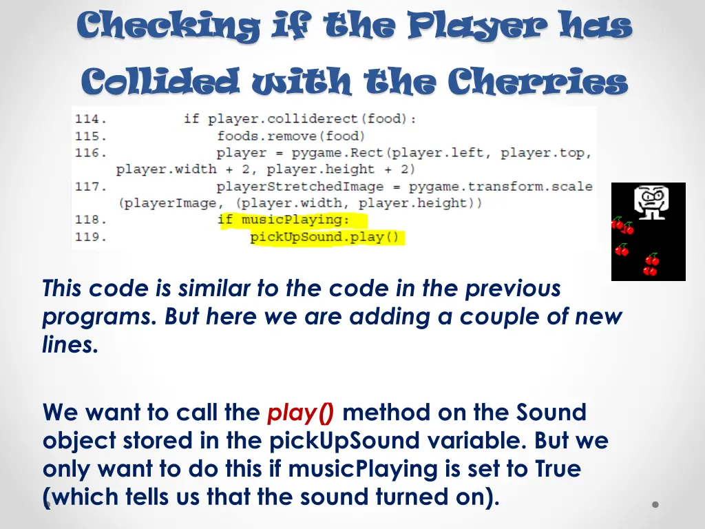 checking if the player has checking if the player