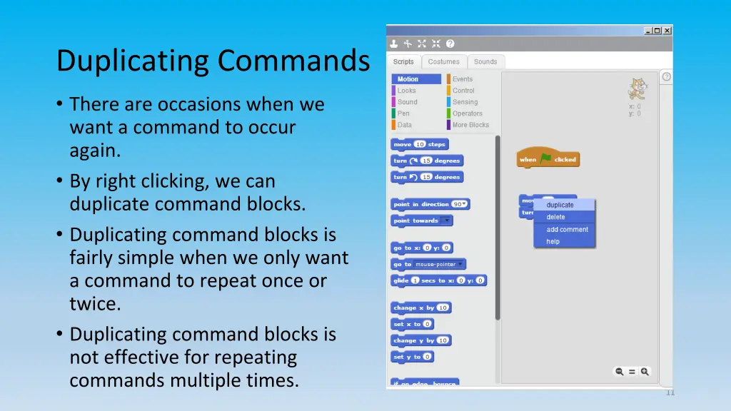 duplicating commands